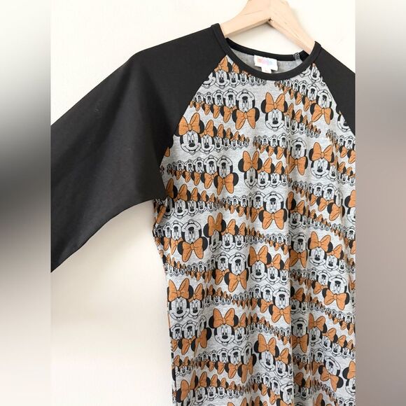 NWT Lularoe Randy Disney Tee in Mini Mouse Print Black Gray Orange - Size XS - Picture 2 of 5